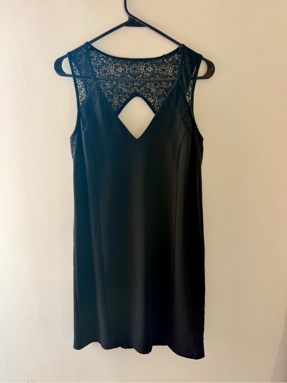 Mango Black Lace-Trim Sleeveless Shift Dress